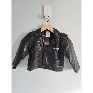 NWT Harley Davidson Motorcycle Faux Leather Jacket Kids Size 3T Black